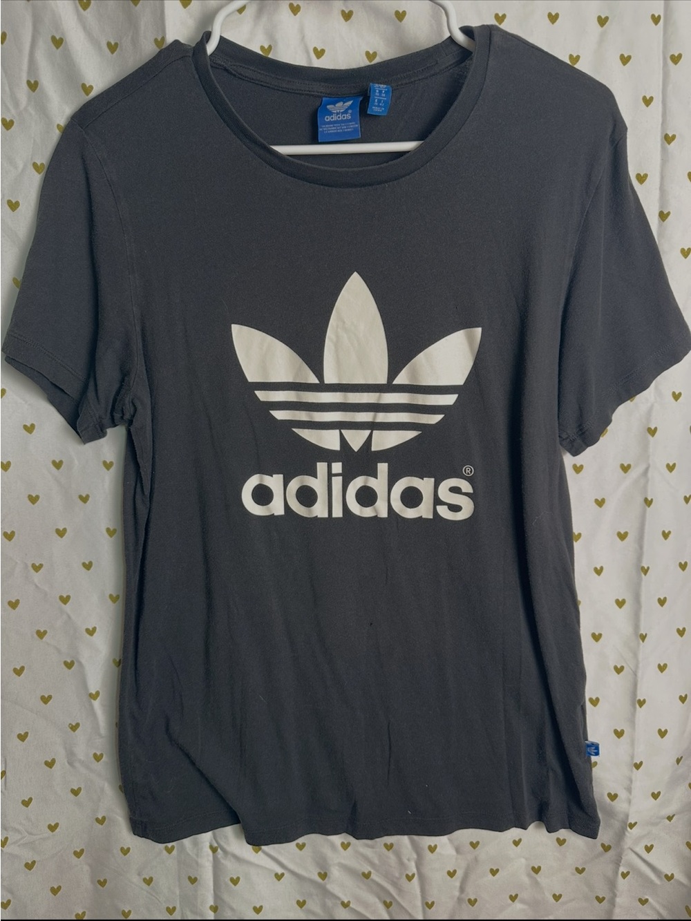 adidas Black Tee with White Trefoil Logo